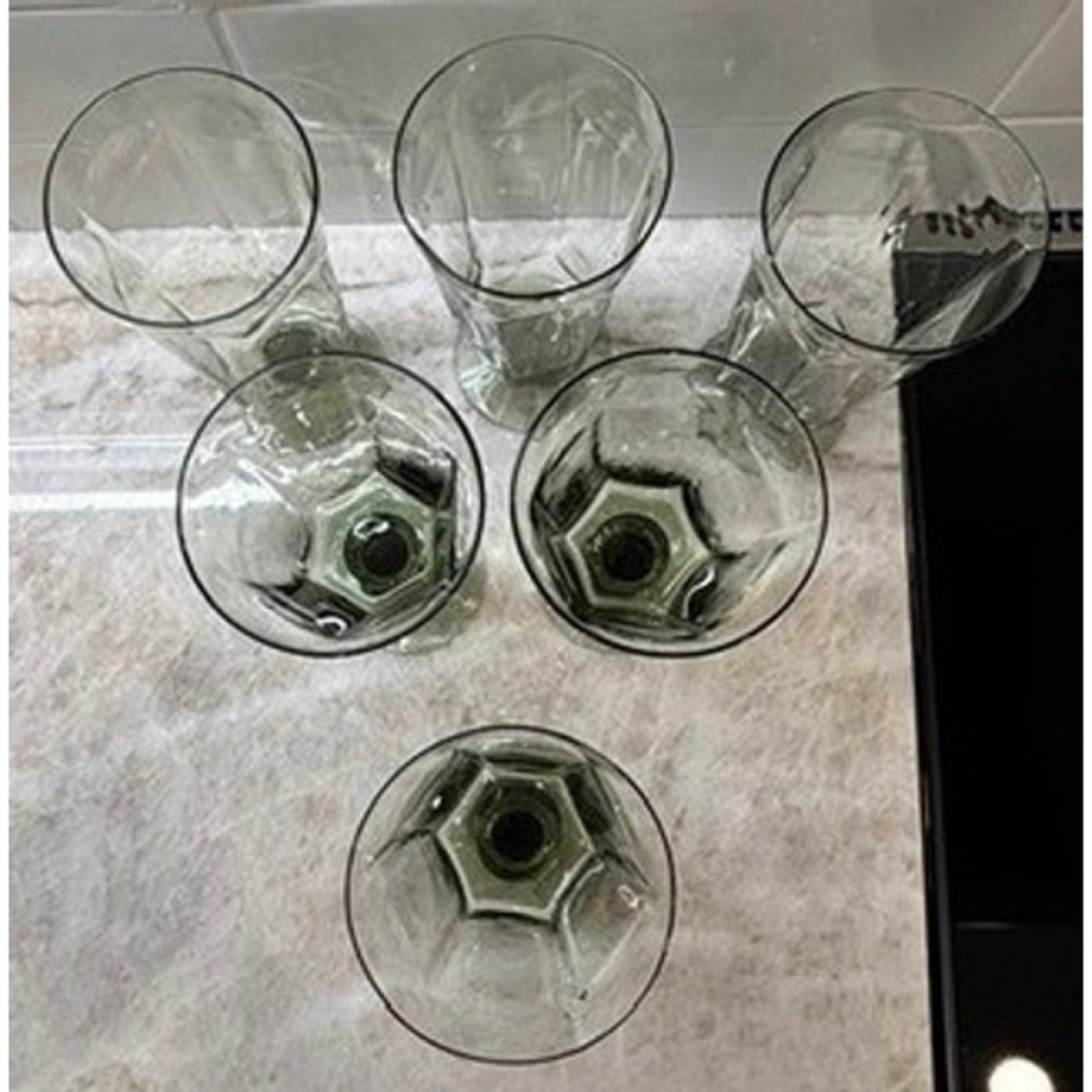 Vintage LENOX USA Green Stem Wine Glasses Set of 6 Two Styles Hand Blown Goblets - Picture 12 of 12